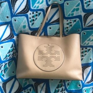 Tory Burch Perforated Logo Tote and Wallet